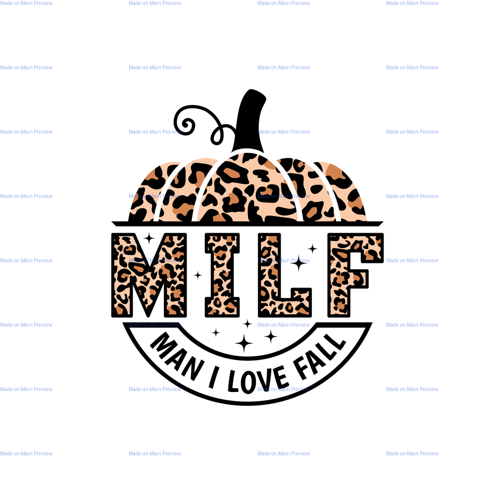 N - Leopard-Print Pumpkin "MILF" Graphic (Man I Love Fall)